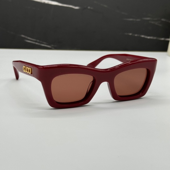 NEW GG1773S 003 GUCCI RED SQUARE WOMEN GUCCI SUNGLASSES - Picture 1 of 11